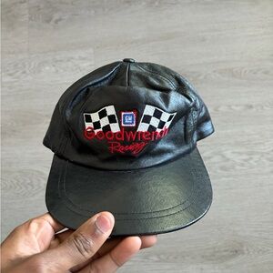 Vintage Goodwrench Racing Black Leather Cap